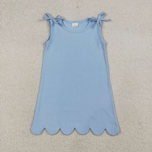 GSD3705 Baby Girls Light Blue Sleeveless Scalloped sets