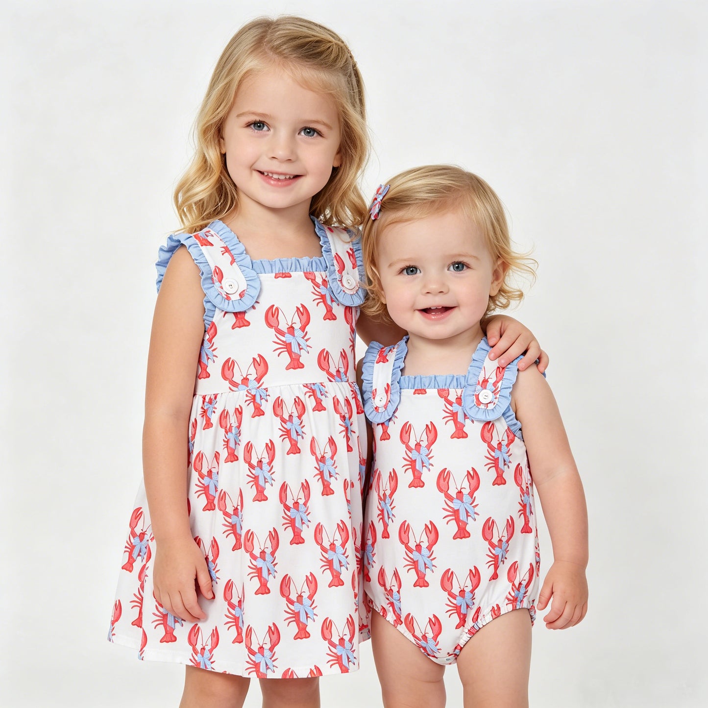 Toddler & Little Girls Caryfish Sleeeve Dress and Bubble Romper