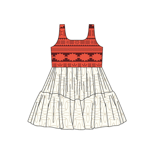 (Custom Design Preorder MOQ 5) Cartoon Princess Girls Sleeveless Dress