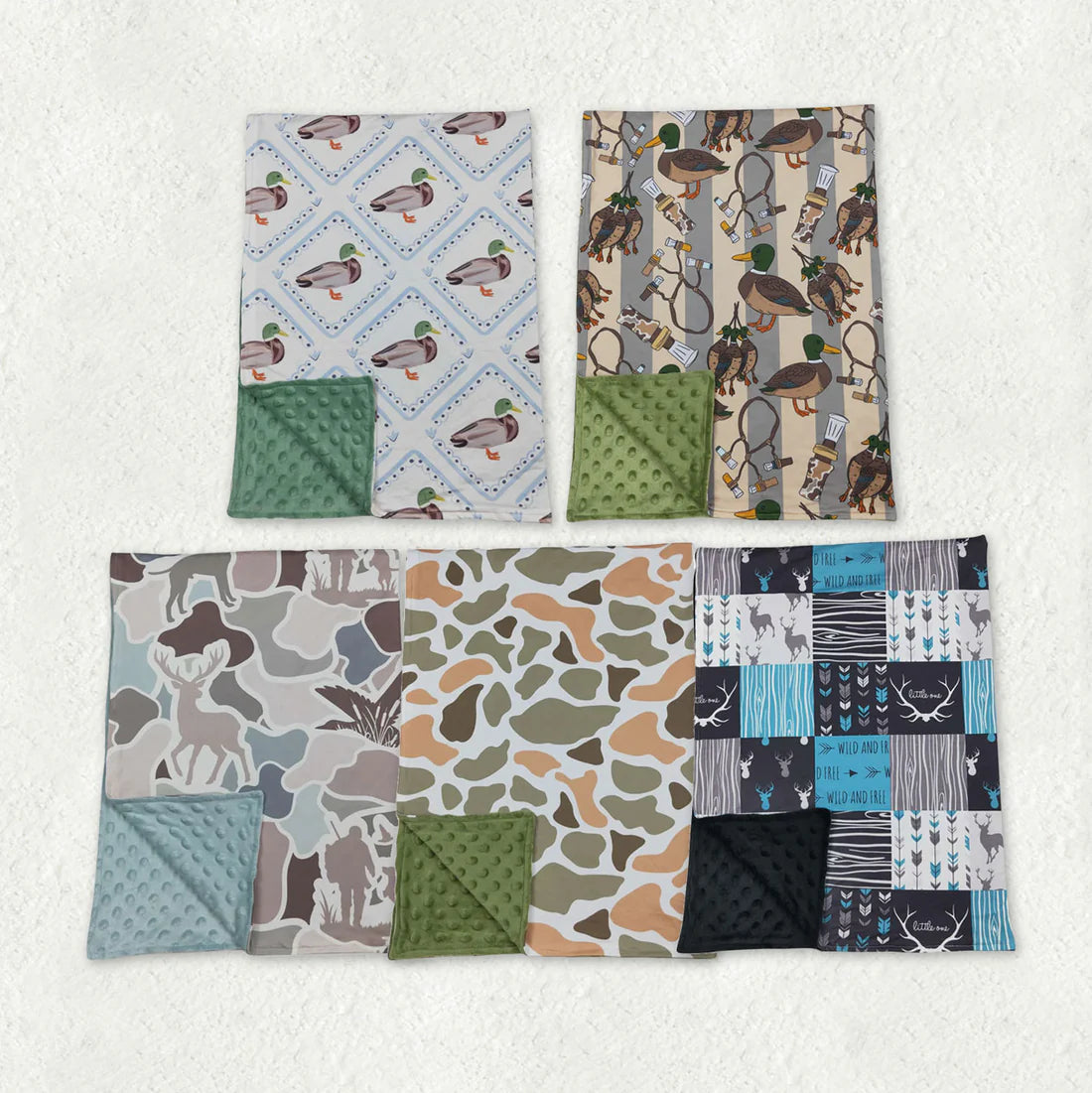 Sibling Baby Camo Ducks Hunting Blankets