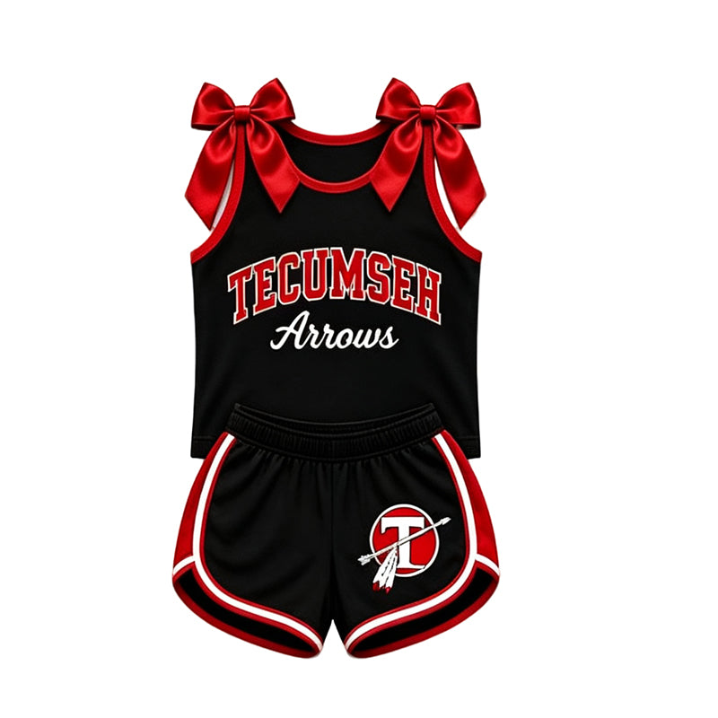 (Custom Design Preorder MOQ 5) Teams Tecumseh Arrows Bows Vest Top Shorts Mommy and Me Summer Yoga Clothes Set