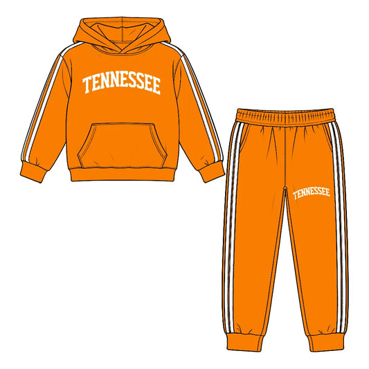 Preorder( 5  MOQ) Baby Girls Tenessee Orange Hoodie Top Jogger Pants Outfit
