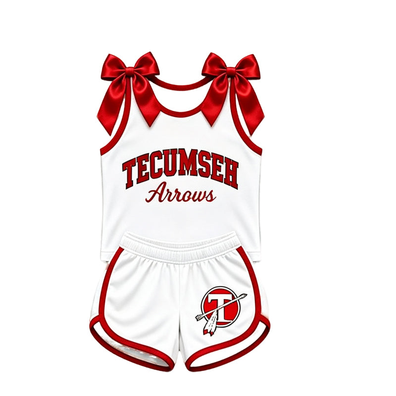 (Custom Design Preorder MOQ 5) Teams Tecumseh Arrows Bows Vest Top Shorts Mommy and Me Summer Yoga Clothes Set