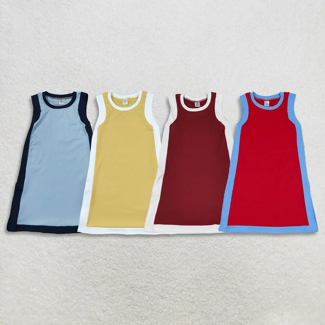 Sibling Baby Girls  Sleeveless Color Block Active Dress