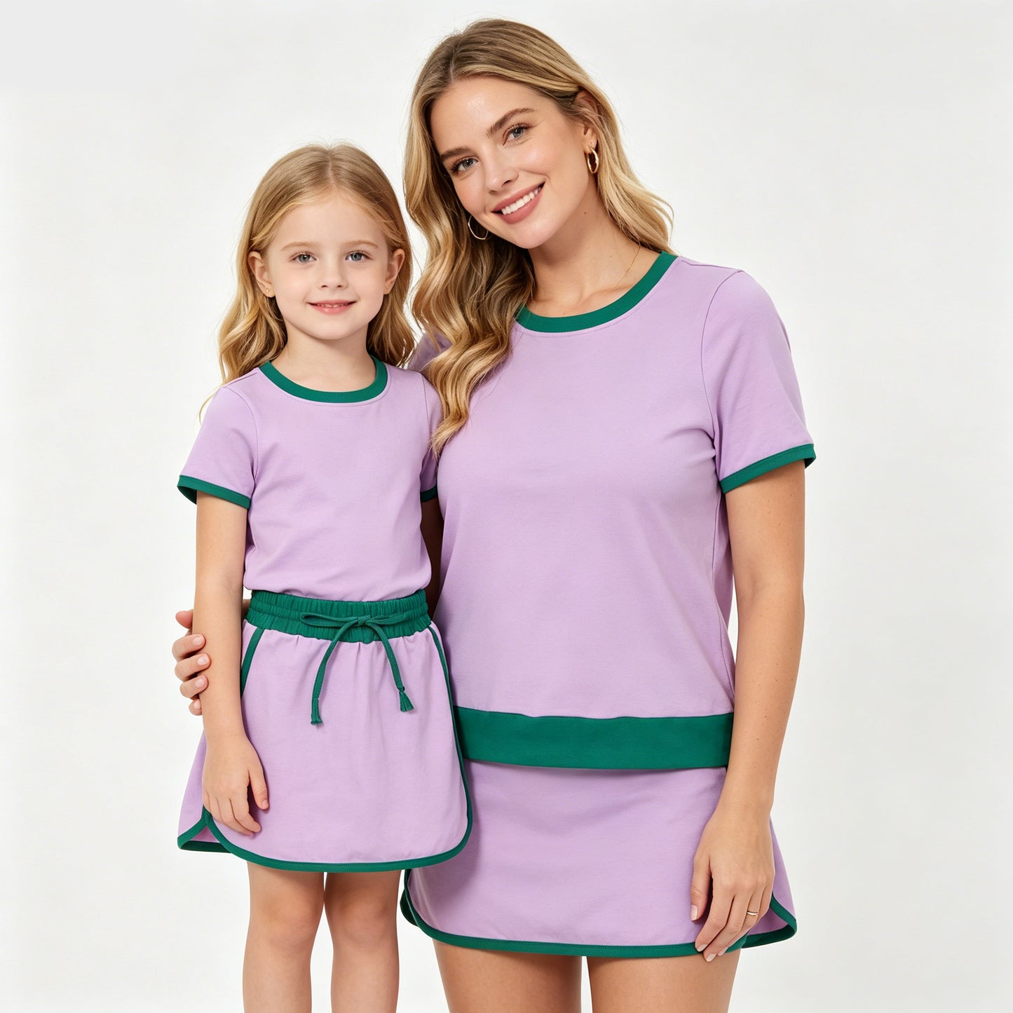 Mother Daughter Matching Tennis Skort Set,  Violet Mommy and Me Summer  Outfit
