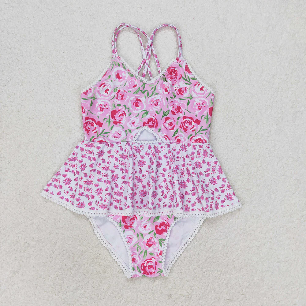 Baby Girls Summer Ruffle One Piece Sibling Sister Swimsuits