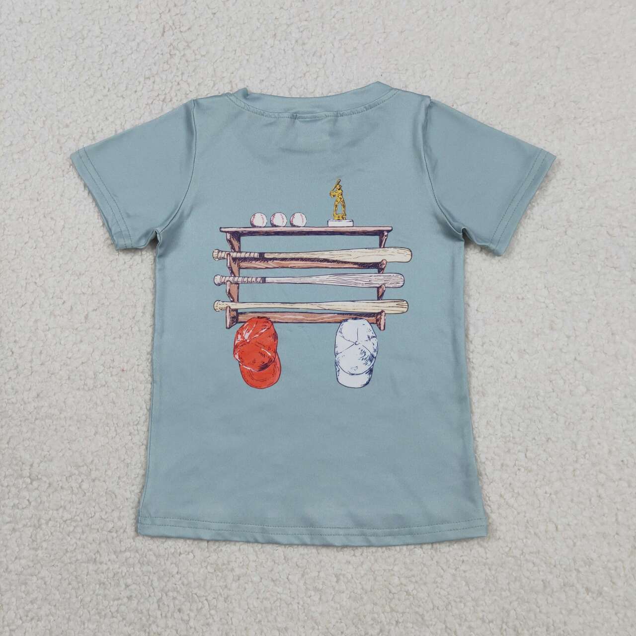 Baseball Print Boys Short Sleeve Tee Shirts Top
