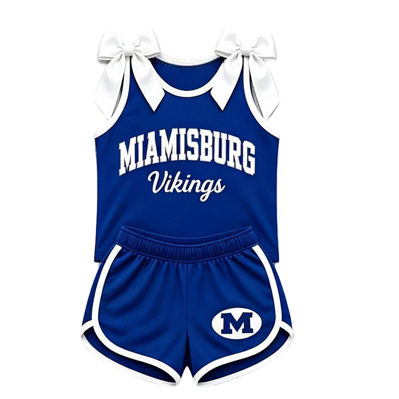 Preorder (moq 5) Baby Girls  Miamisburg Sleeveless Top With Short Team Clothes Sets