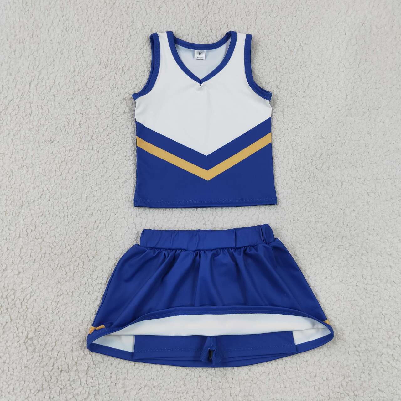 Kids Girls Royalblue Golden Team Active Tank Top + Skort Outfit