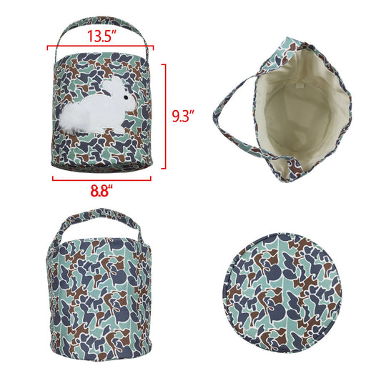 Embroidery Rabbits Baby Kids Southern Blue Camo Easter Lunch Boxes Bags