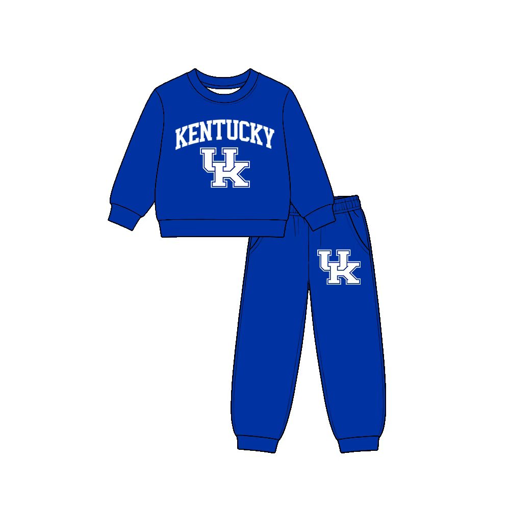 (Custom Design Preorder MOQ 5 Each)Teams Logo Print Long Sleeve Top Pockets Pants Boys Clothes Set Brothers Wear