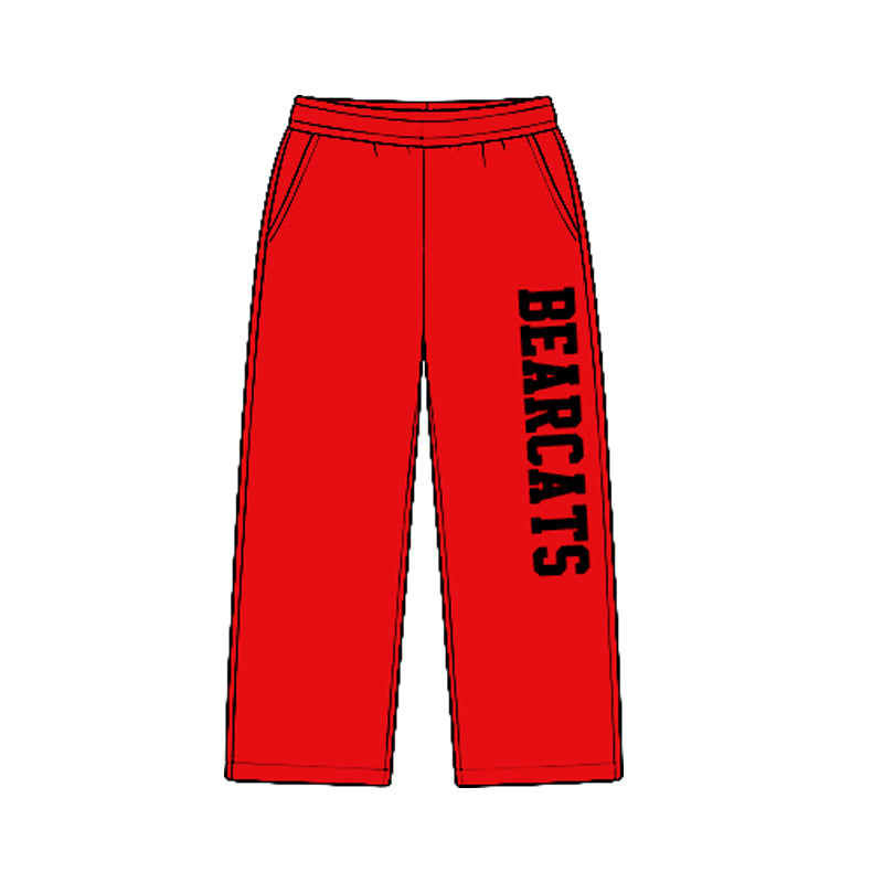 (Custom Design Preorder MOQ 5) Teams Bearcats Red Print Kids & Adult Bottom Pants