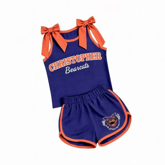 Preorder (moq 5) Baby Girls Christopher Sleeveless Top With Short Team Clothes Sets