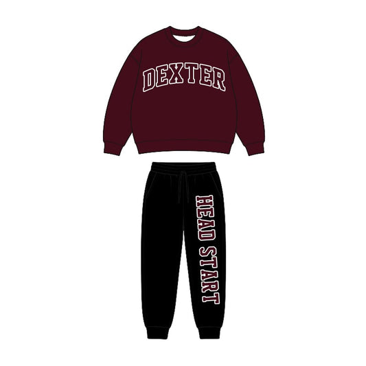 (Custom Design Preorder MOQ 5) Teams Dexter Wine Top HEAD START Pants Kids & Adult Clothes Set