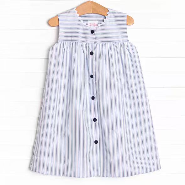 (Custom Design Preorder MOQ 5) Stripes Girls Summer Sleeveless Dress