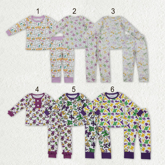 Sibling Baby Boys Girls Mardigras Pajamas Clothes Sets