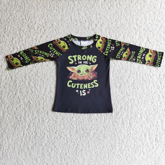 (Promotion)6 A18-3 Cuteness Cartoon Print Boys Long Sleeve Tee Shirts Top