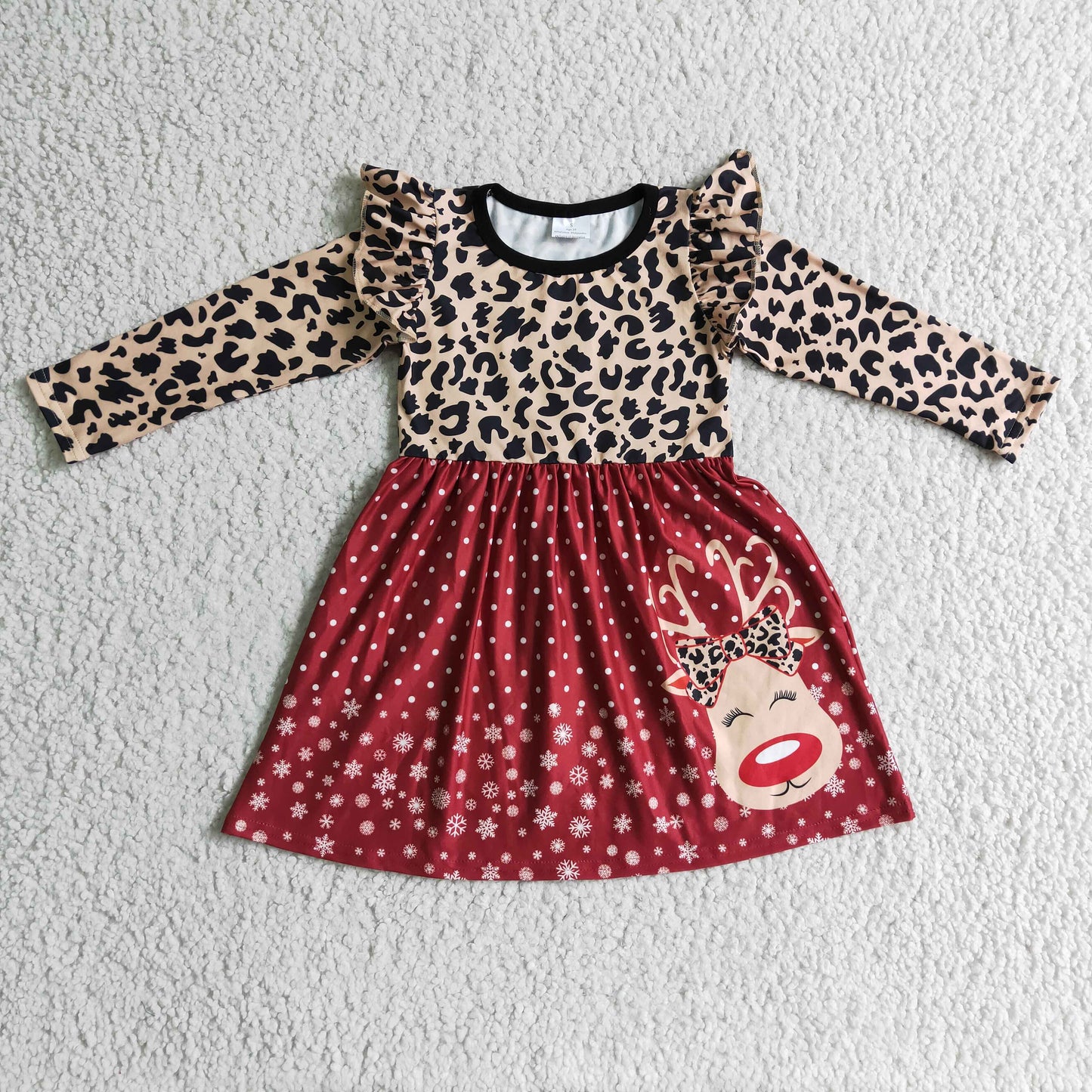 Long sleeve knee length Christmas dress  6 A29-12
