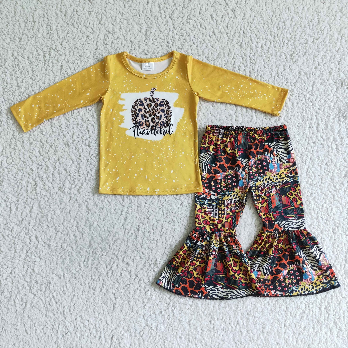 (Promotion) Thankful leopard bell bottom pants pumpkin outfits     6 A3-16