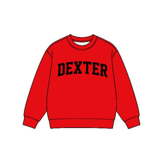 (Custom Design Preorder MOQ 5) Teams Dexter Red Print Kids & Adult Long Sleeve Tee Shirts Top