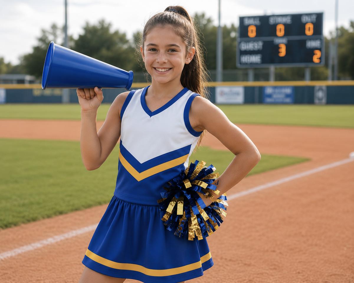 GSD4196 Girls Royalblue Golden Team Active Tank Top + Skort Outfit