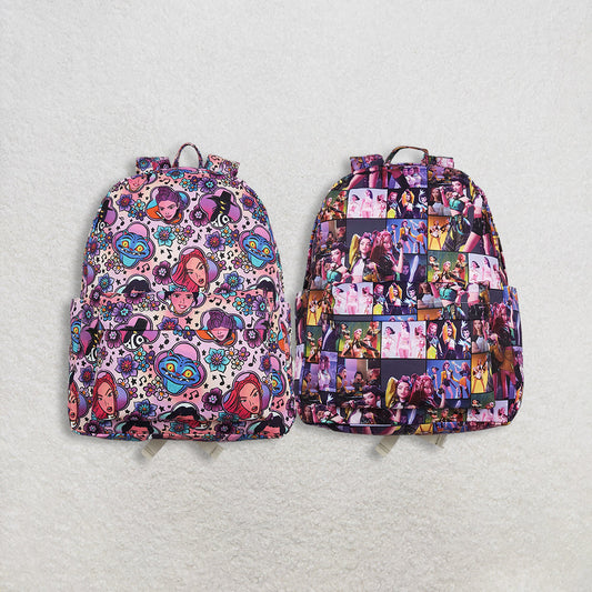 Sibling Baby Girls Cartoon Demon Hunter School Back Bags