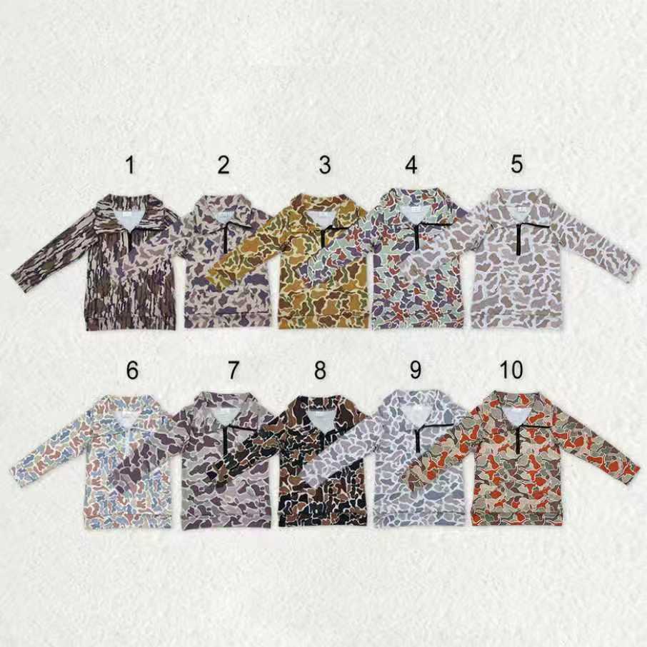Toddler Boys Hunting Camo Long Sleeve Half Zipper Pullover Top