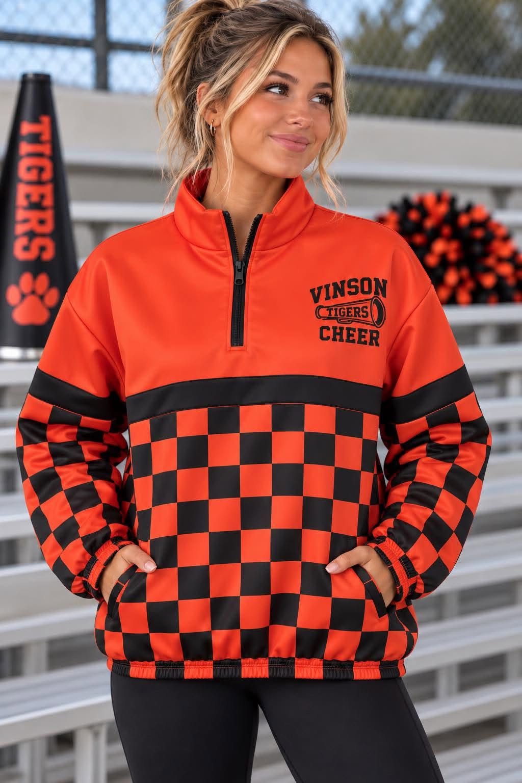 (Custom Design Preorder MOQ 5 Each) Vison TIger Cheer Adult Women Pullover Top
