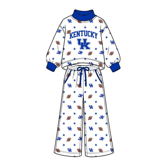 Preorder( 5  MOQ) BabyBoys Sport Team UK Long Sleeve Mock Neck Top Wide Leg Pants Outfit
