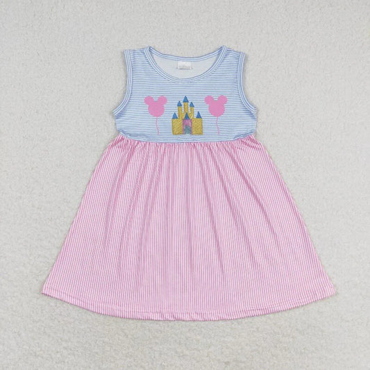 Baby Girls Pink Castle Sibling Sister Rompers Dresses