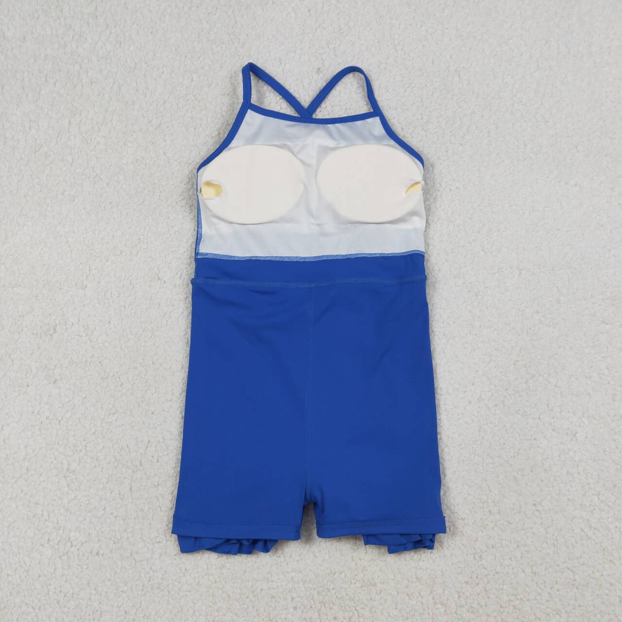 S0551 Baby Girls Strap Royalblue Yoga Active Knee Length Dress