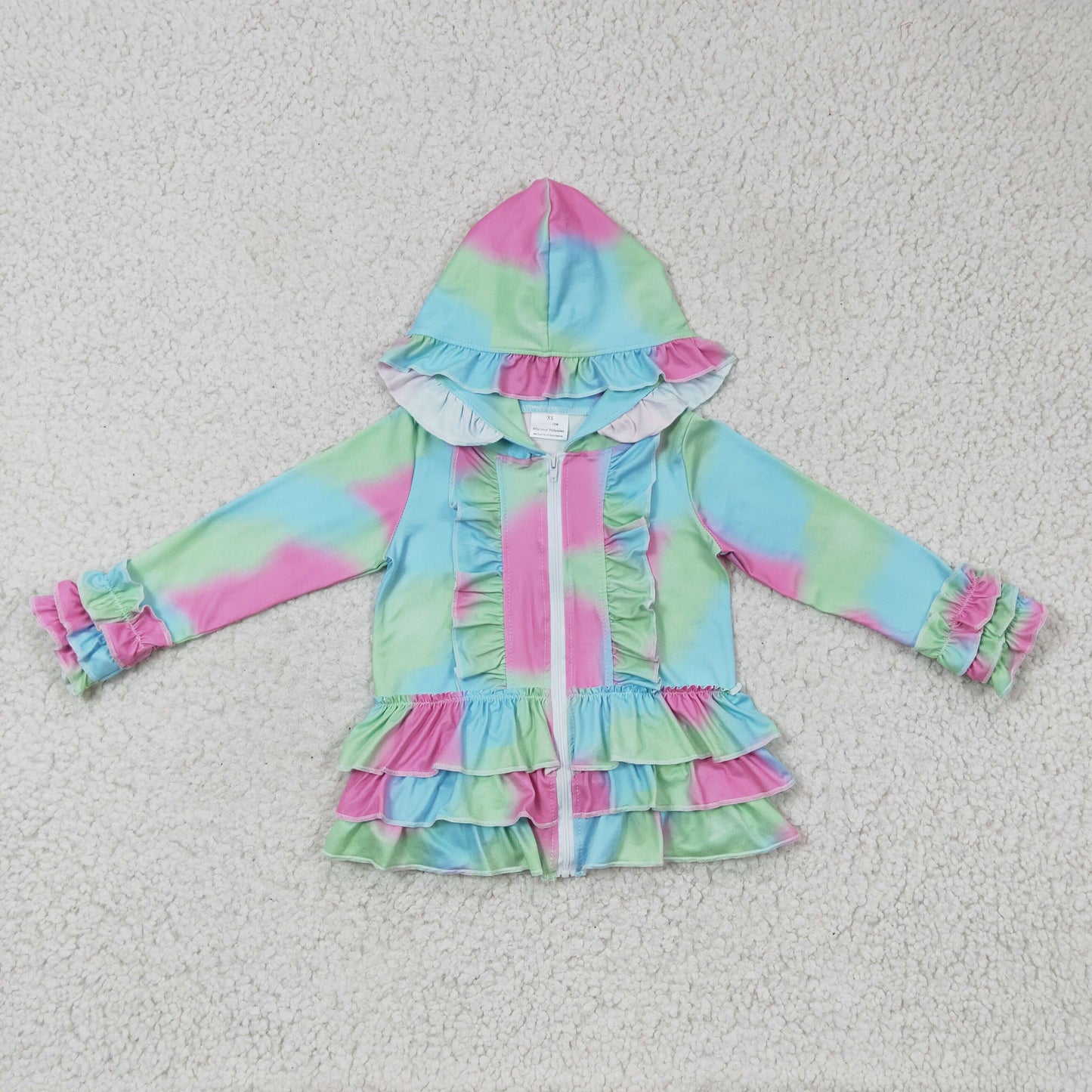 Girls hooded ruffles jackets A23-16