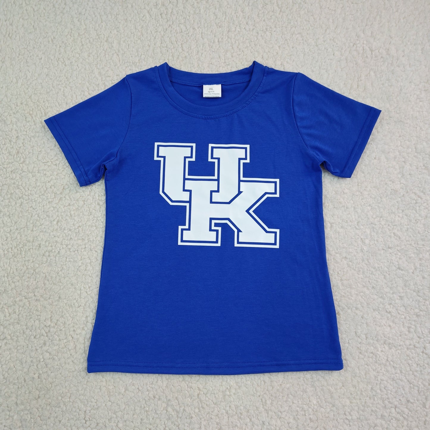 BT1882 Teams UK Vinyl Royal Blue Cotton Kids Kentucky Short Sleeve T-shirt Top