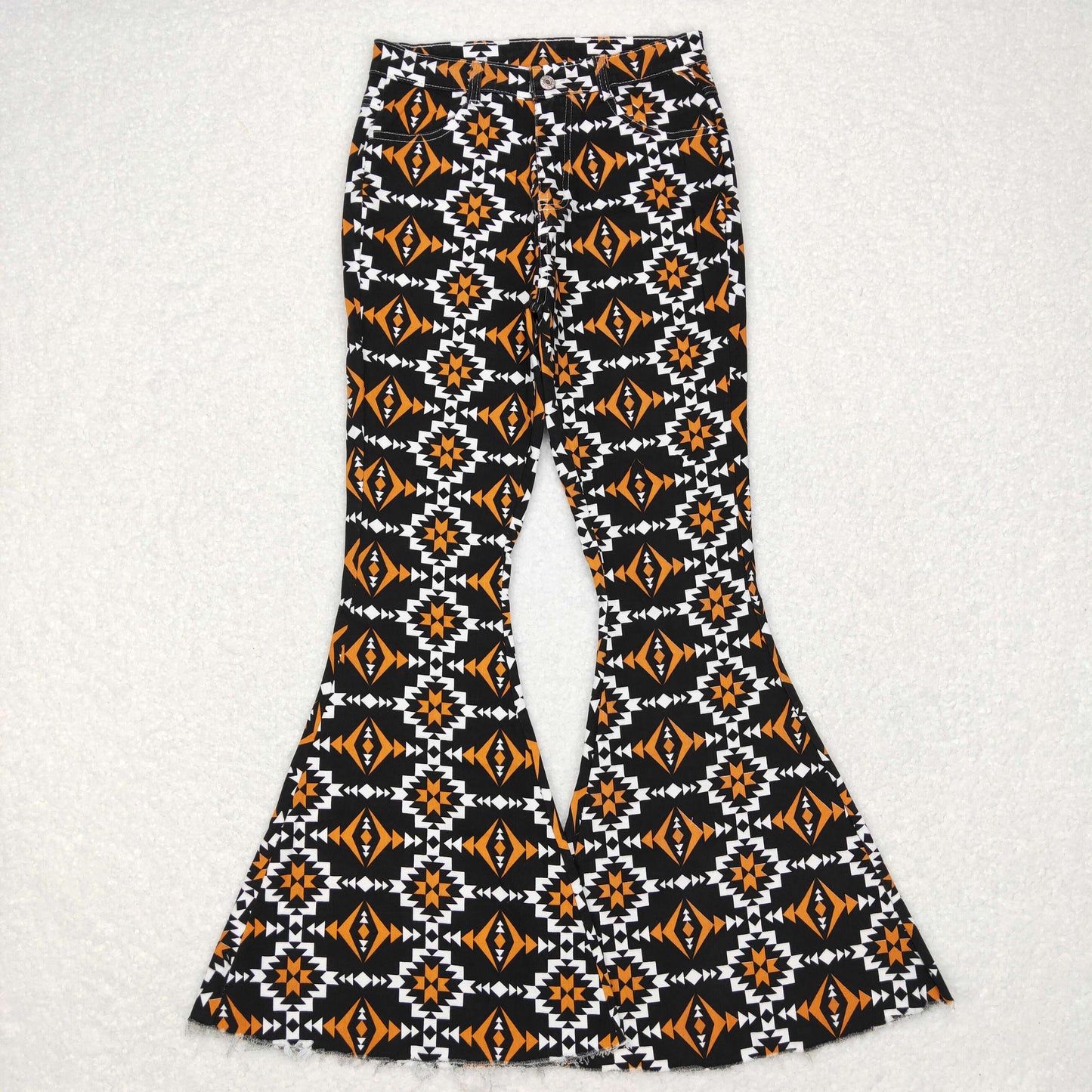 Adult Aztec denim bell bottom jeans western woman pants   P0298