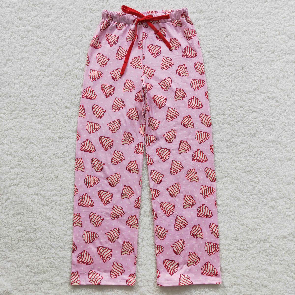 P0155 Adult Debbie Cake Pink Print Woman Christmas Bottom Pajamas Pants