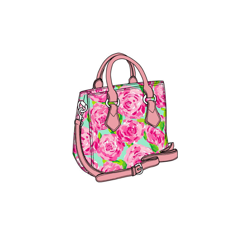 Pink flower rose baby girls cute western bags