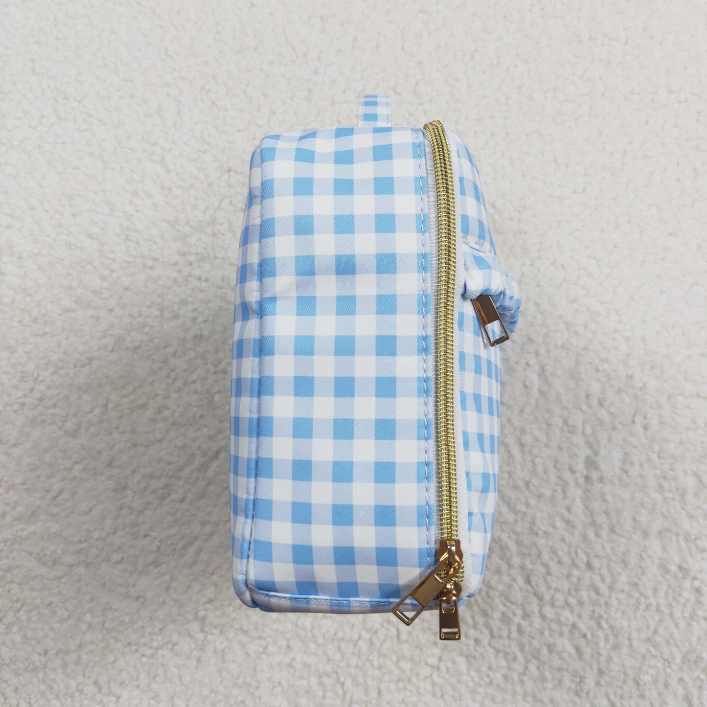 Baby Kids Back To School Sibling Blue Checkered Backpack Bags Lunch Boxes