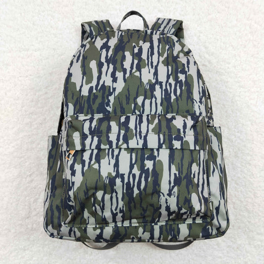 Baby Girls Kids Green Camo Tree Branches Print Back Bags Backpacks