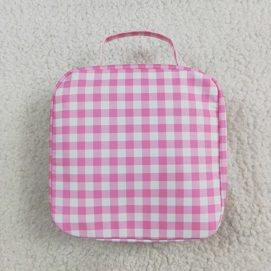 Baby Girls Pink Checkered Lunch Dinnder Picnic Thermal Bags Boxes