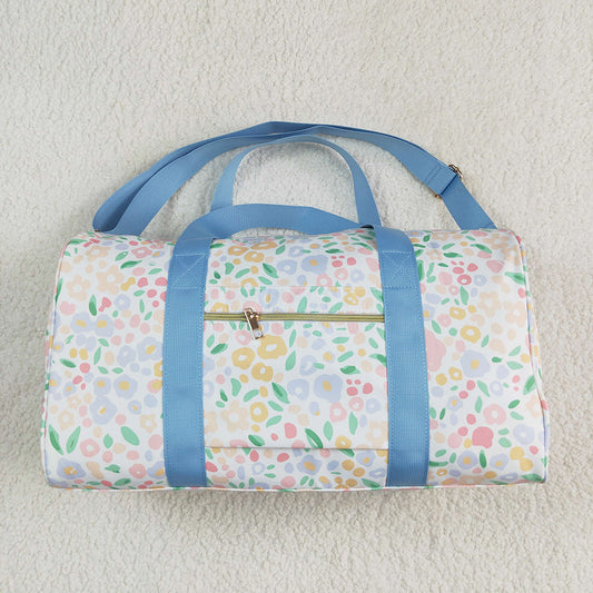 Blue Ruffle Colorful Leopard Print Gym Duffle Bags