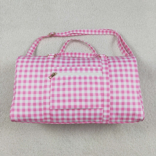 Sibling Pink Checkered Print Gym Lunch Boxes Bags