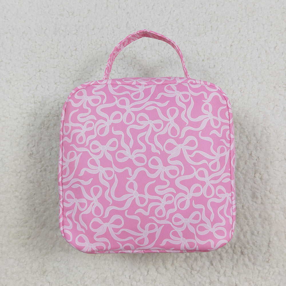 Baby Girls Pink Bows Plaid Ruffle School Bags Lunch Boxes