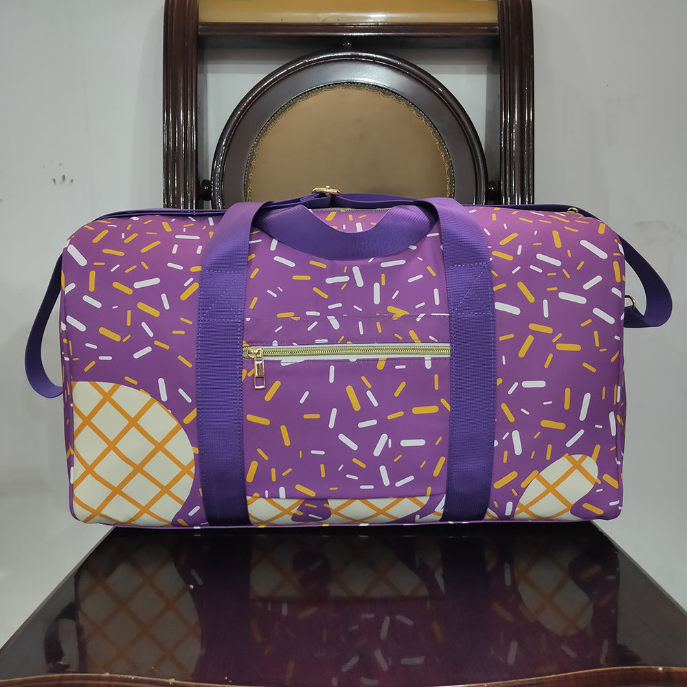 Purple Ice Cream Drip Zipper Gym Bags