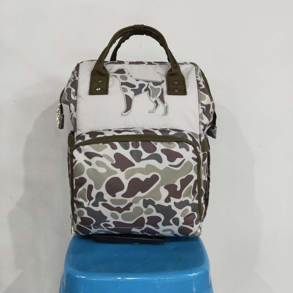 BA0403 Dog Embroidery Camo Hunting Print Adult Baby Diaper Bags