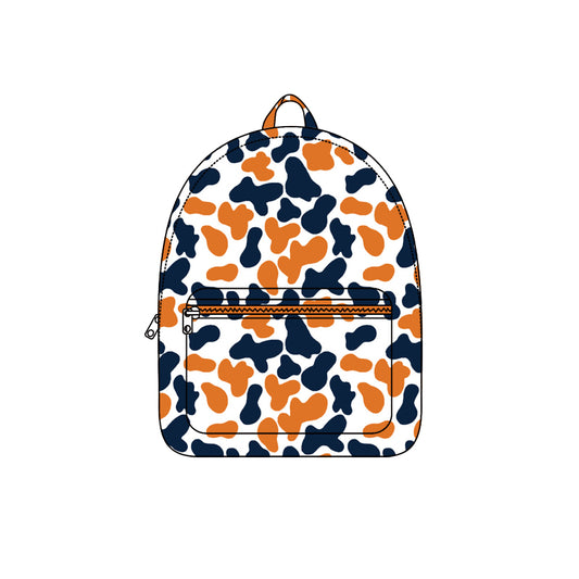 8.5 BA0408 Preorder Teams Orange Navy Camo Print Kids Backpack