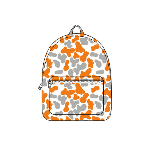 8.5 BA0409 Preorder Teams Orange Grey Camo Print Kids Backpack