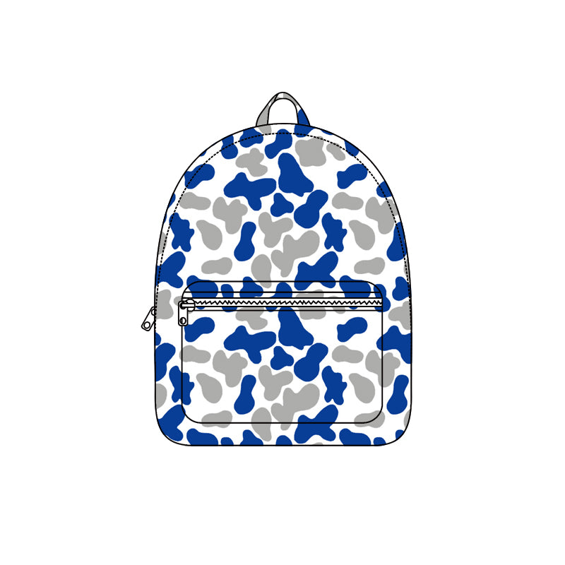 8.5 BA0410 Preorder Teams Blue Grey Camo Print Kids Backpack