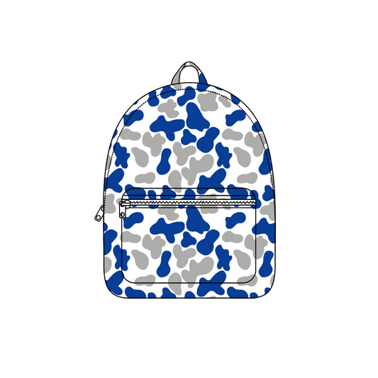 8.5 BA0410 Preorder Teams Blue Grey Camo Print Kids Backpack