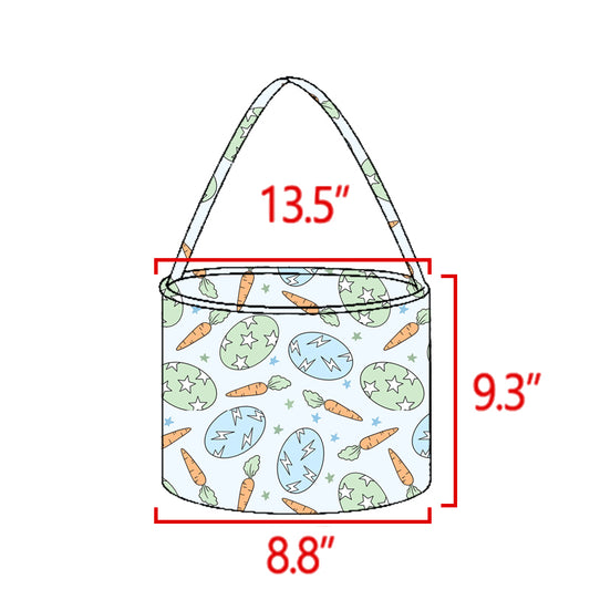 8.28 BA0438 Preorder Carrot Eggs Print Kids Easter Bucket Bag