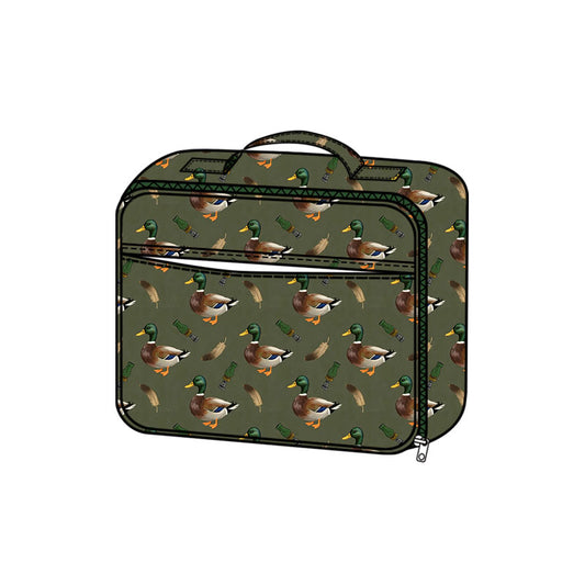 9.24 BA0446 Preorder Mallard Duck Green Print Kids Lunch Box